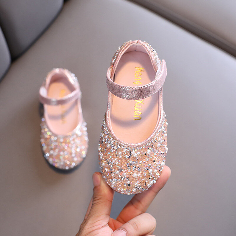 Mary Janes-zapatos antideslizantes para niñas, zapatillas planas y versátiles, informales, de cuero, para fiesta de baile