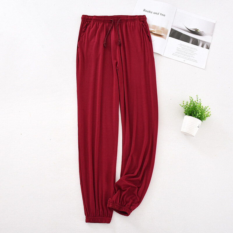 Japońskie nowe wiosenne i jesienne męskie piżamy męskie modalne majtki domowe zwężane spodnie elastyczne luźne spodnie w dużym rozmiarze spodnie od piżamy