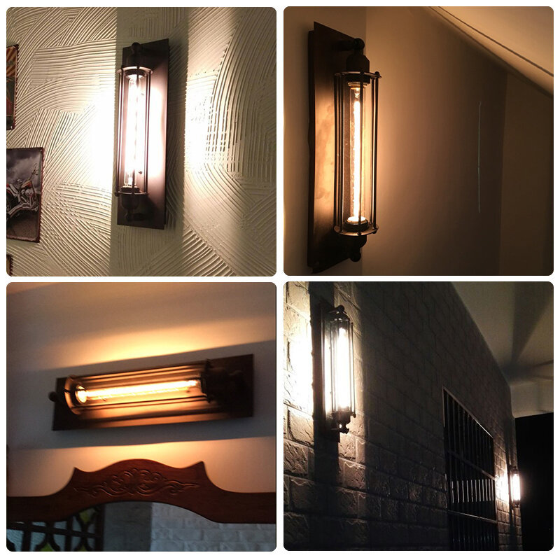 Retro stile industriale applique da parete in ferro corridoio scala ristorante Loft camera da letto lampada comodino decorazione della casa illuminazione a LED per interni