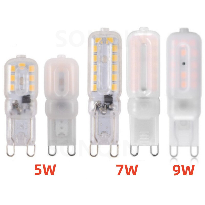 Bombilla LED G9 superbrillante, lámpara de potencia constante, 6W, 9W, 7W, 220V, 2 uds.