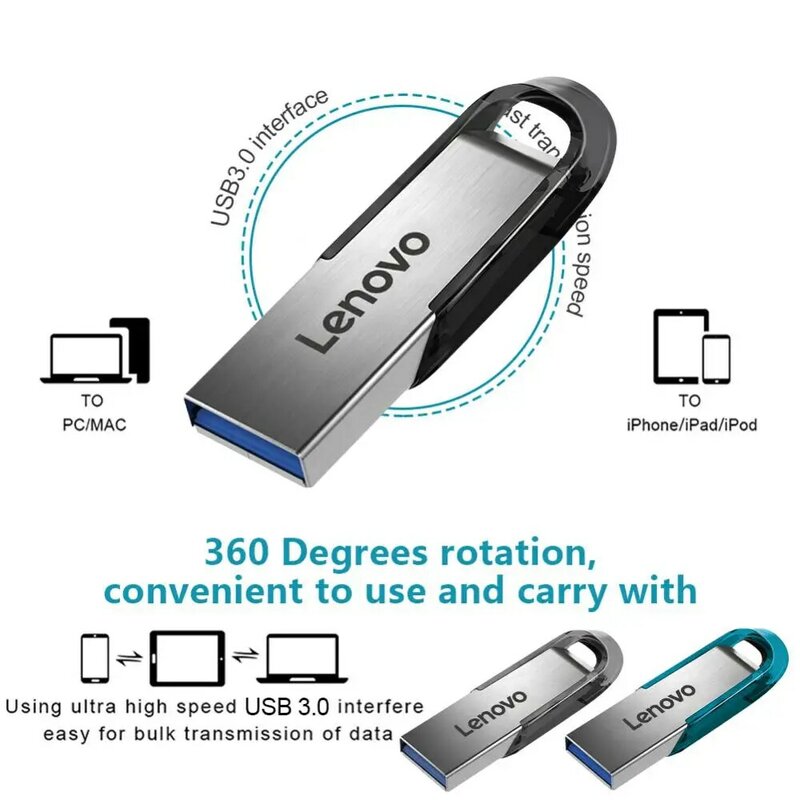 Lenovo USB 3. 0 Flash-Laufwerk 2TB 1TB Pen drive 3,0 GB 512GB USB 256 Speicher U Stick Stick 128GB Flash USB-Disk wasserdicht für PC