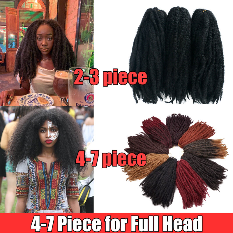 Rambut Marley gundle untuk kepang Afro Kinky Marley kepang rambut sintetis Bob Marley Ombre mengepang ekstensi rambut mudah kepang