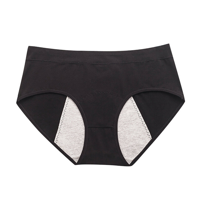 Menstrual Panties Women´S Cotton Panties Protection Breathable Menstrual Mid Waist Panties Solid Color Fully Covered Panties