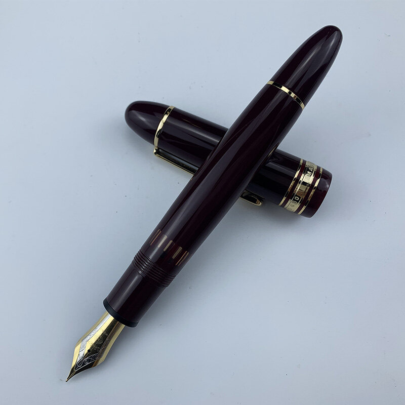 Smooth Wingsung 630 Resin Fountain Pen 8# Iraurita Fine Nib Brief Piston Gold Clip Pen Business Writing School Stationery Gifts
