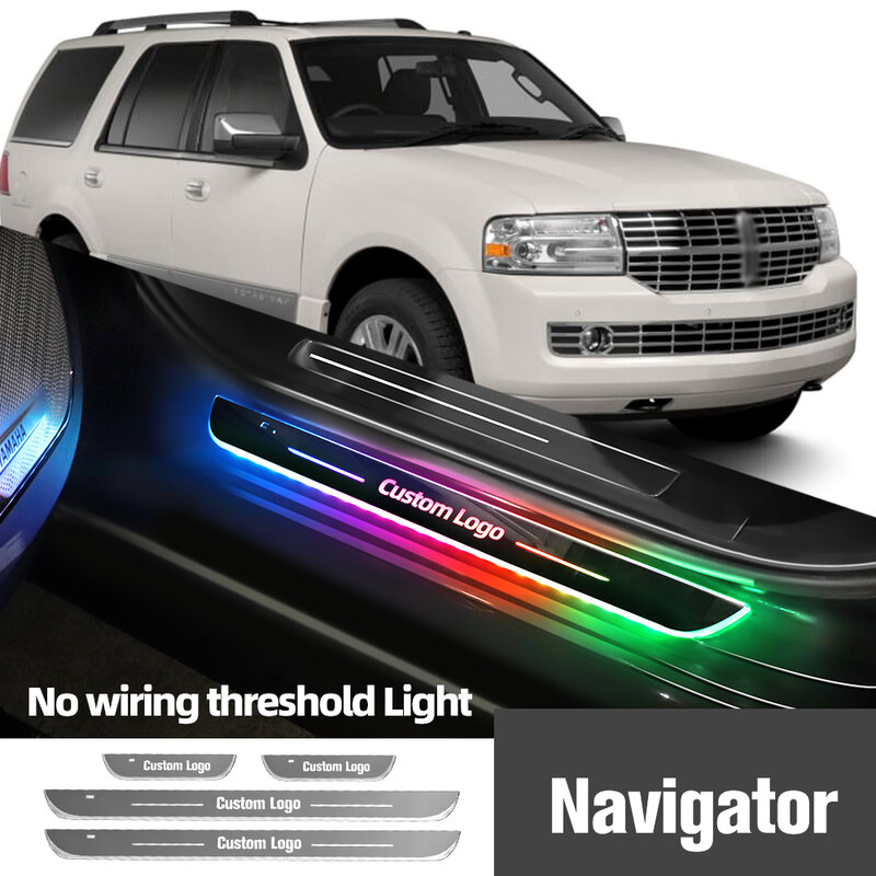 Luz LED para umbral de puerta de coche, accesorio de lámpara con logotipo personalizado, Pedal de bienvenida, para Lincoln Navigator 2007-2023, 2018, 2010, 2021