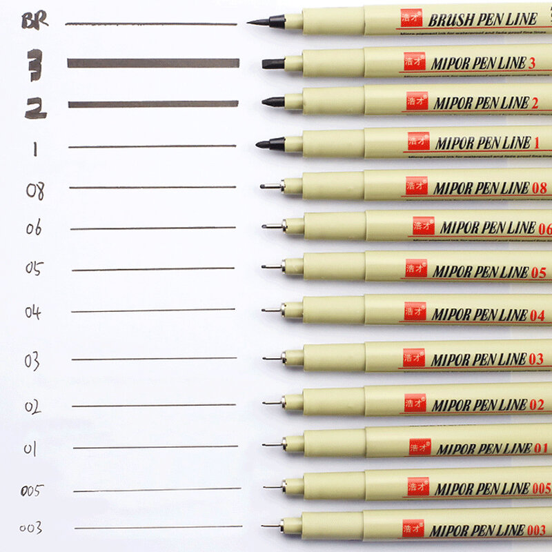 1/ 3 Pcs Pigment Liner ไมครอนปากกาเข็ม Drawing มังงะปากกาแปรง Markers ศิลปะกันน้ำ Fineliner Sketching เครื่องเขียนปากกา