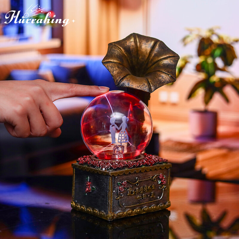 Phonograph Crystal Plasma Light 4 pollici Glass Ball Touch Sensing Science illuminismo Cool Interior Table Decoration Ornament