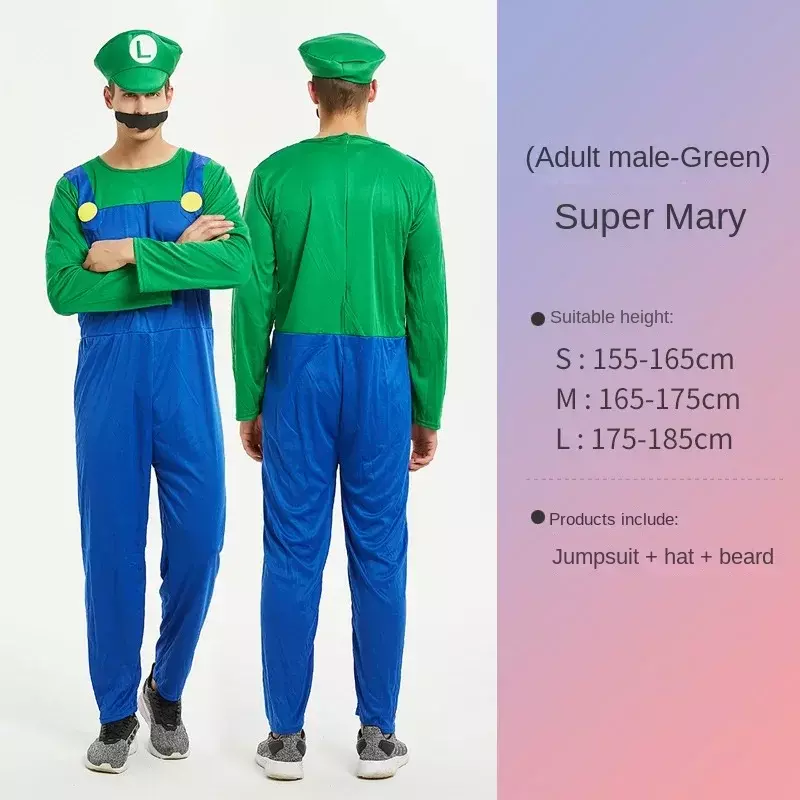 Kostiumy festiwalowe Cos kostiumy Anime postać dziecka i dziecka kostiumy sceniczne ubrania Mario dla dzieci Super Mario