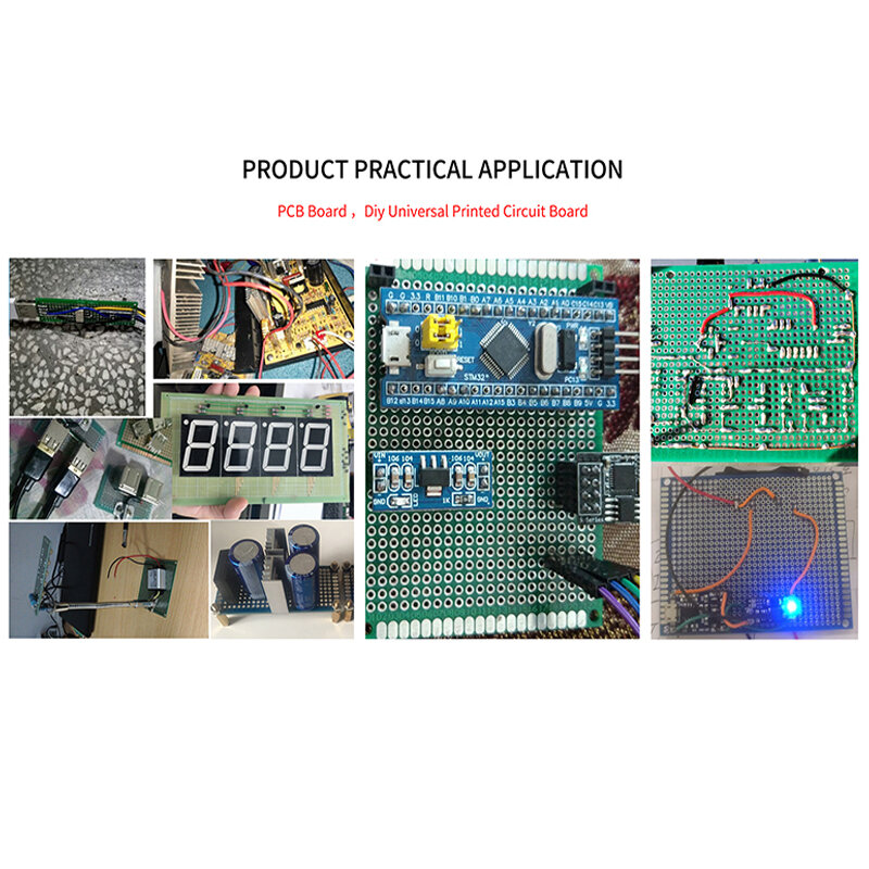 Placa PCB de un solo lado, 5 piezas, 8x12CM, prototipo de placa verde, Kit de placas de circuito Universal DIY