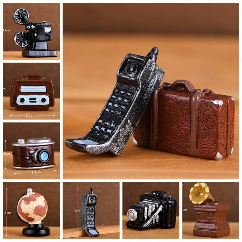 Ретро ностальгическая камера, диктофон, мини-украшение из смолы, украшение для дома, гостиной, реквизит для фотосъемки и аксессуары
