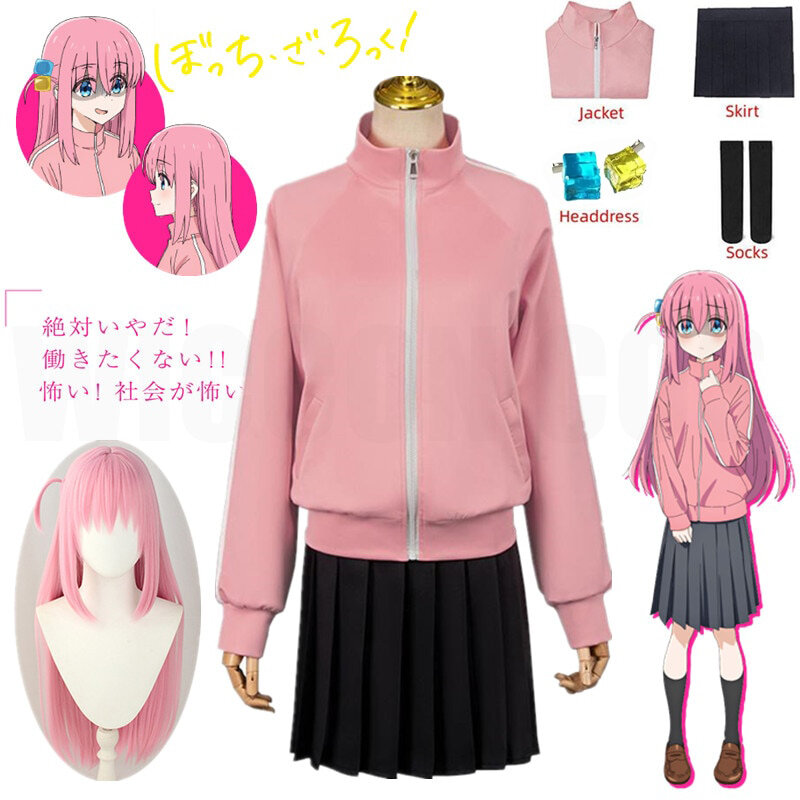 Gogtou-女性のためのコスプレユニフォーム,日本の漫画のキャラクターコスチューム,ピンクのジャケット,ハロウィーン,アニメ