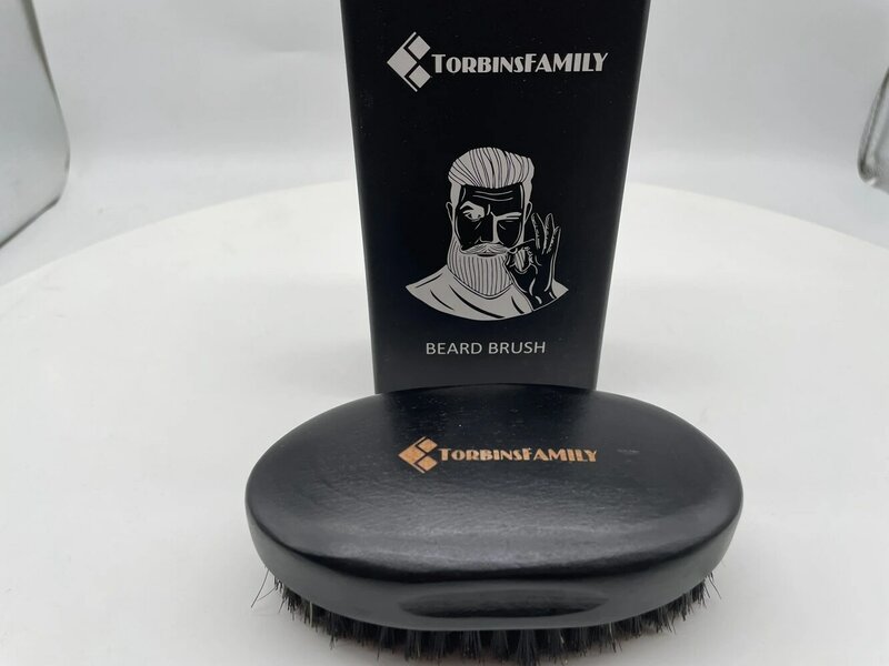 Professional Soft Boar Mane Wood Beard Brush Barber Shave Brush Comb Man Beard Comb Kit Boxed Beard Brush Set