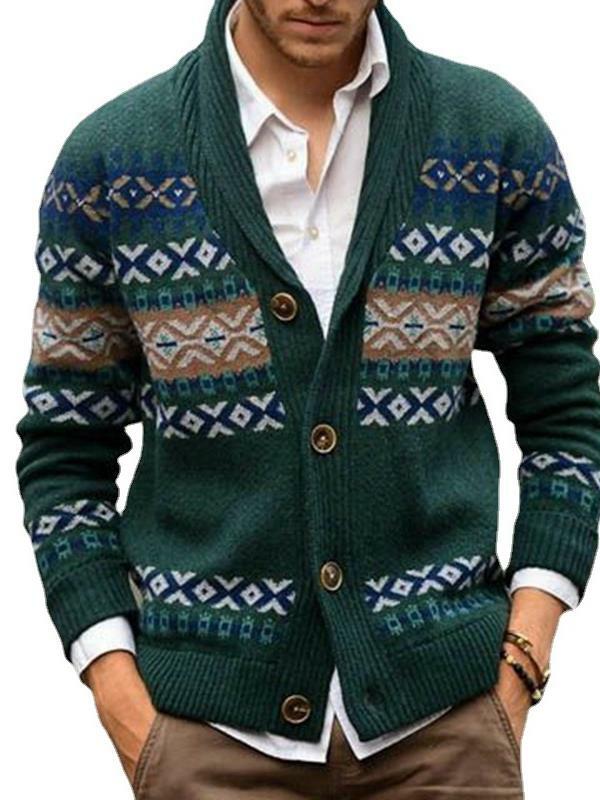 Suéter de punto de manga larga con cuello de Polo, abrigo de invierno