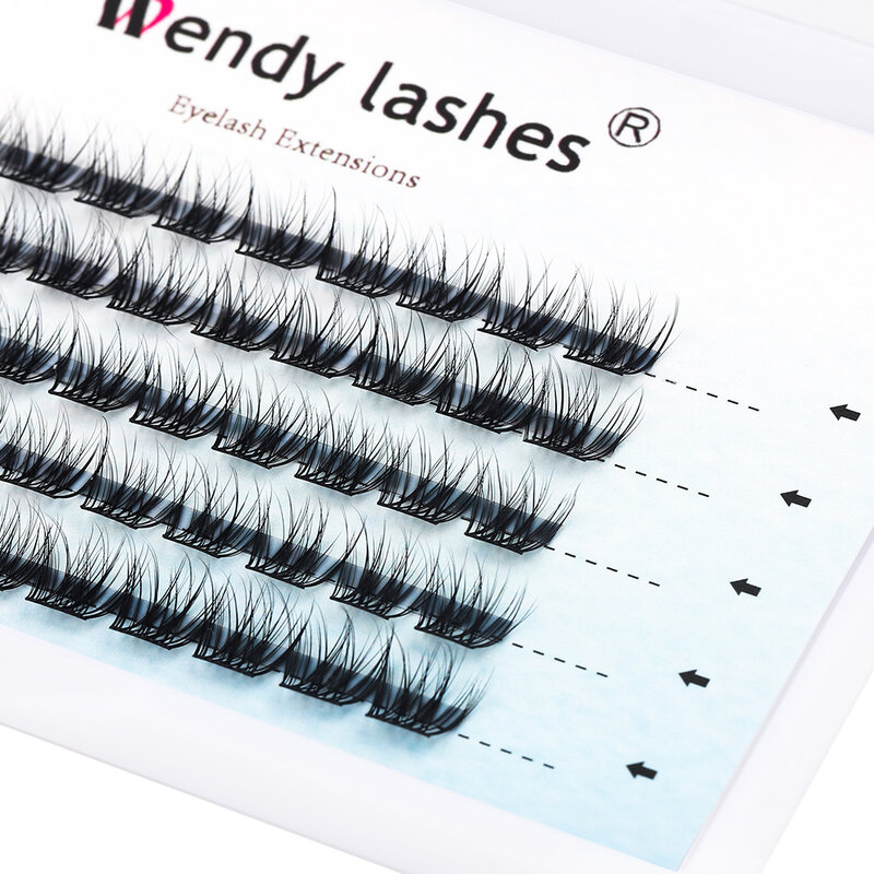 DIY cluster bulu mata ekstensi 60 Volume, bulu mata palsu segmentasi lembut alami Wendy