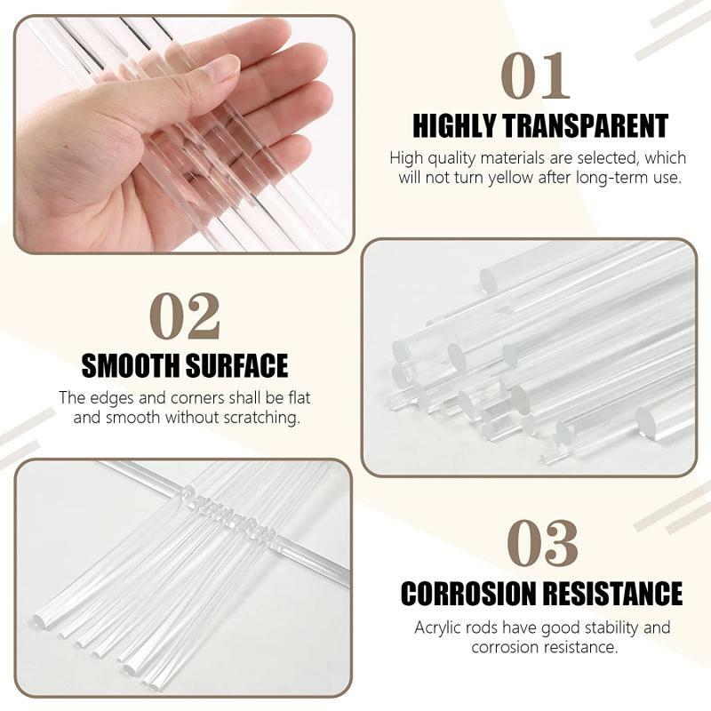 1/5/10pcs Clear Acrylic Rod 1mm-20mm Diameter x100/200/250/300mm Long Round Perspex Solid Bar acrylic round rod