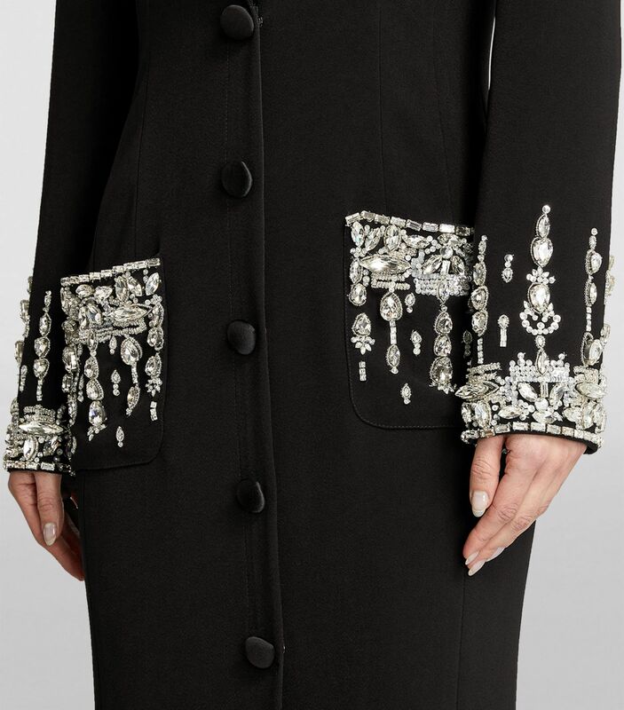 Pandora czarna damska formalna suknia wieczorowa z kryształowym dekoltem w szpic z długim rękawem satynowa do podłogi suknia na przyjęcie ślubne bankietowa syrenka