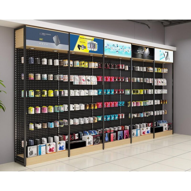 Estantes personalizados para accesorios de teléfonos móviles, estantería de Material para Tienda Móvil, Rock Store