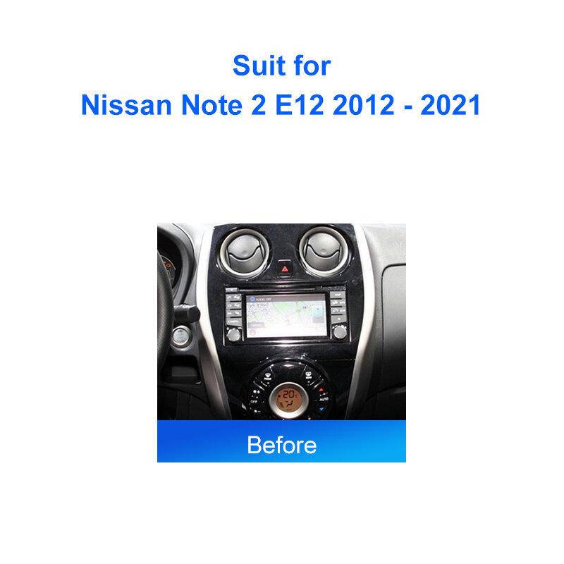 Painel de Instalação Car Radio Fascia, 10.1 ", para Nissan Note 2 E12 2012-2021, 2 Din, Bisel de Montagem Estéreo, Kit de Moldura Faceplate