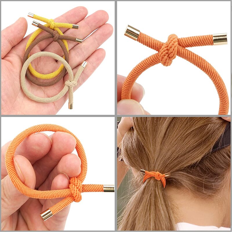 Lazos elásticos anudados para el cabello para mujeres y niñas, soportes para cola de caballo, 10, 14, 20 piezas