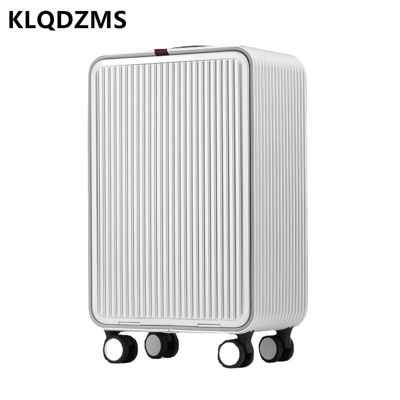KLQDZMS 17 "20" 24 inci aluminium Magnesium Aloi bagasi kompresi kotak perjalanan kotak kata sandi bisnis asrama koper