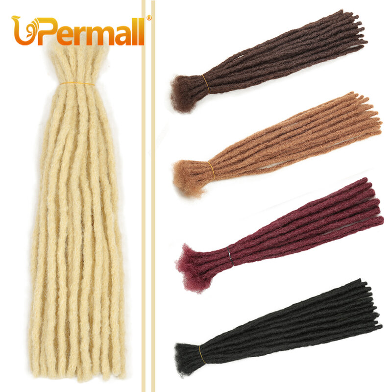 UperMixer-Extensions de cheveux humains au crochet pour hommes et femmes, 100% vrais cheveux Remy Locs, tête complète, 0.6cm, 8 po-26 po, 40-70 pièces