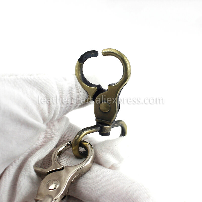 Застежка-карабин для поводка, овальное кольцо, пружинные ворота, кожаное ремесло, сумка для поводка, 1 шт.