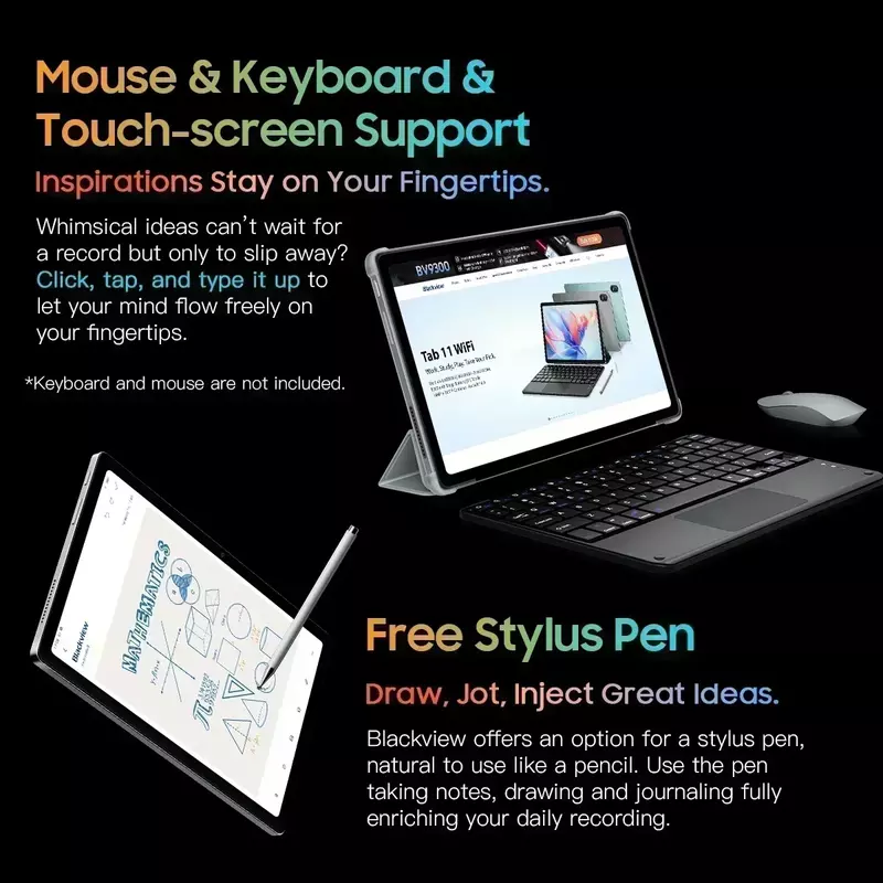 Blackview Tab 11 Tablet WiFi, Tablet Octa Core 10.36 mAh, baterai 256 mAh, layar FHD + 8GB + 8380 GB MTK MT8183