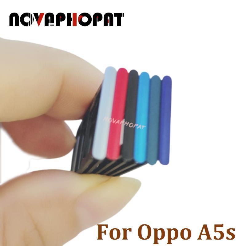 Novaphopat Thương Hiệu Mới Khay SIM Dành Cho Oppo A5s CPH1909 SIM Giá Đỡ Khe Cắm Adapter Đầu Đọc Pin