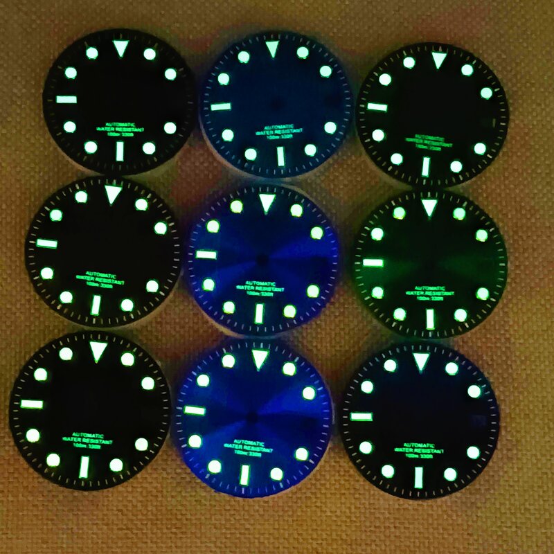 LARIMOKER producer 29mm czarny niebieski zielony zegarek tarcza świecąca dopasowana NH35 NH36 ruch