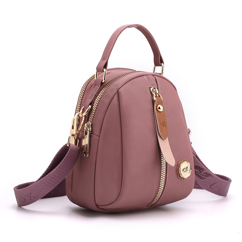 Fashion Double Layers Women Mini Bag High Quality Fabric Nylon Small Handbag Prettry Style Girls Mini Shopping Phone Bag