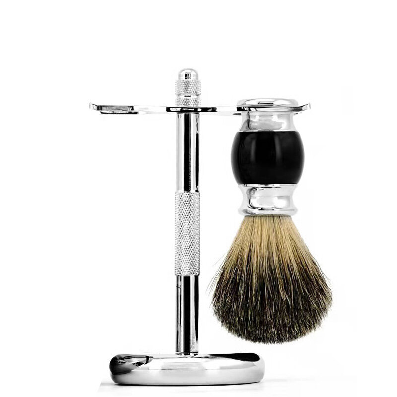 Berjaya-soporte para maquinilla de afeitar para hombre, brocha de afeitar de acero inoxidable plateado, el mejor soporte de seguridad