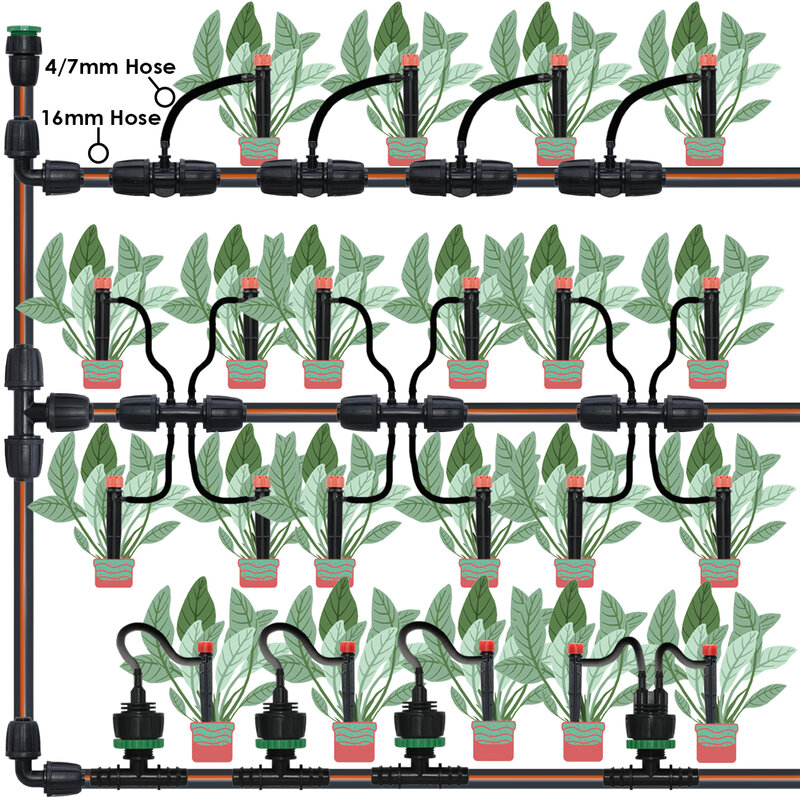 KESLA-Irrigação por gotejamento de rega de jardim, conector do acoplamento do T, 1 ", 2", 3 ", 4mm, 7mm, 1", 16mm, 20mm, 25mm, 5pcs