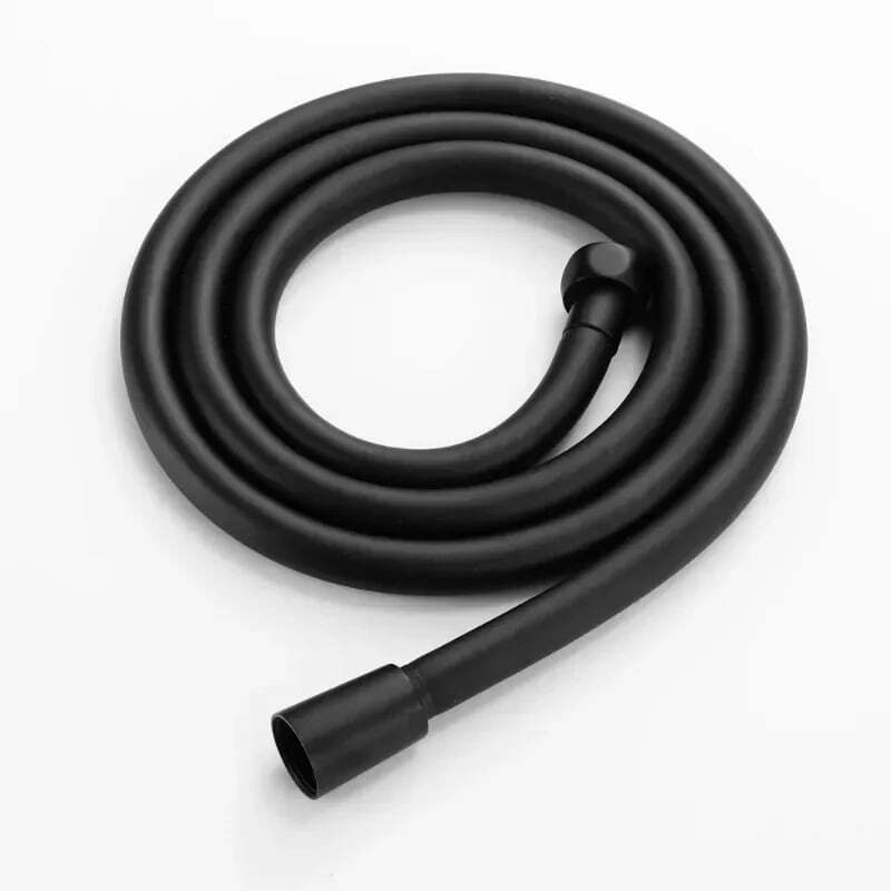 Tuyau de Douche Noir en PVC Souple, Tube d'Eau de 1.5 Mètres