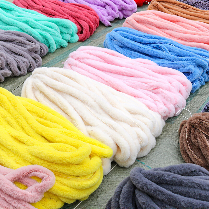 1M fai da te in pelliccia sintetica coniglio Cheongsam sfilacciato accessori per l'abbigliamento abbigliamento per bambini abbottonatura in lana artificiale top polsino striscia di peluche