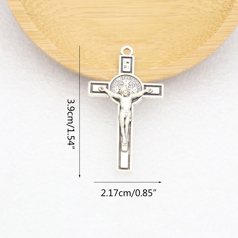 Pendentif chrétien en métal pour croix de Jésus, breloque catholique, ornement religieux pour bricolage, collier chapelet, porte-clés de voiture, livraison directe