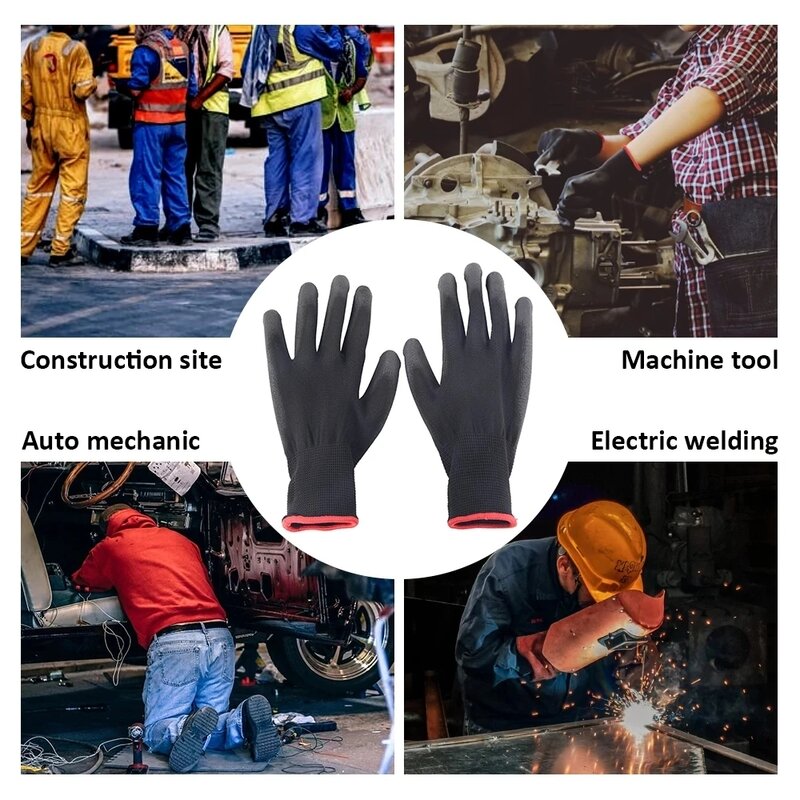 Guantes de trabajo con revestimiento de seguridad de nitrilo, guantes de PU, guantes de trabajo mecánicos recubiertos de Palma, 10-20 pares, flexibles CE EN388