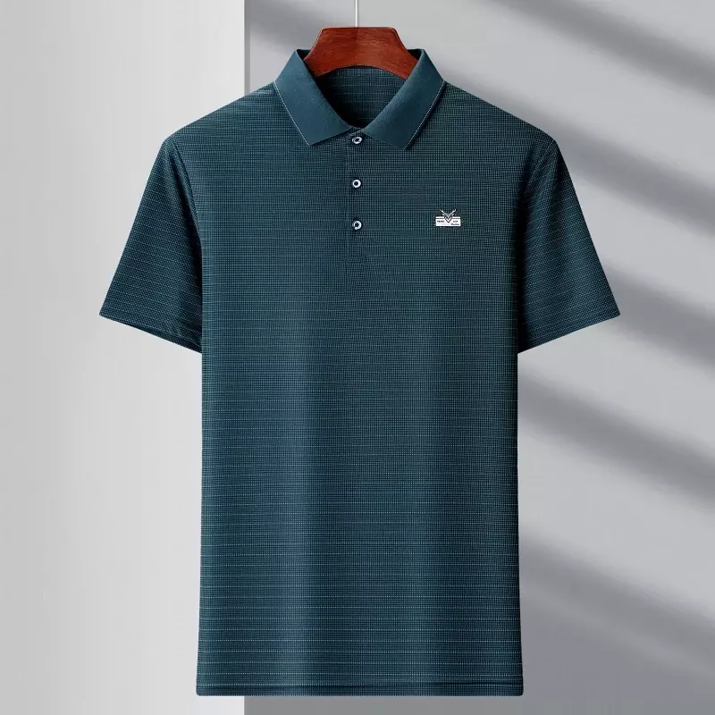 Summer New Product Men's High End Business Casual Solid Color Versatile Polo Shirt Short Sleeves Comfortable and Breathable