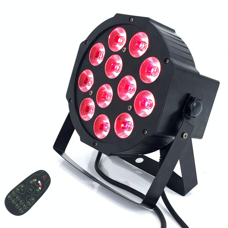 مصباح LED مسطح مع تحكم لاسلكي ، 6 في 1 ، 7x18W ، إضاءة غسيل DJ للمسرح مع dmx 6/10 قنوات