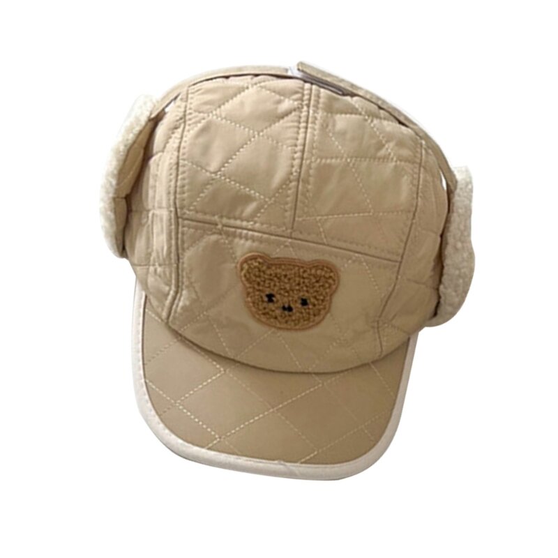 冬の子供用帽子 かわいい小さなクマの市松雷峰帽子 男の子 女の子用