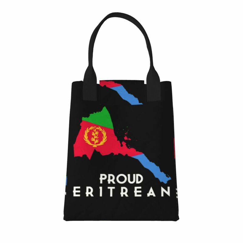 Proud Eritrean Flag Insulated Lunch Bag Camping Travel Portable Thermal Cooler Lunch Box Women Children Food Container Tote Bags