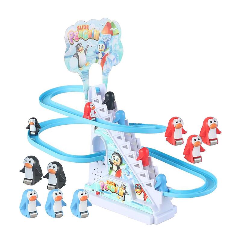 Electric Chasing Race Track Game Penguin Set Fun Penguin Stair Climbing Toy