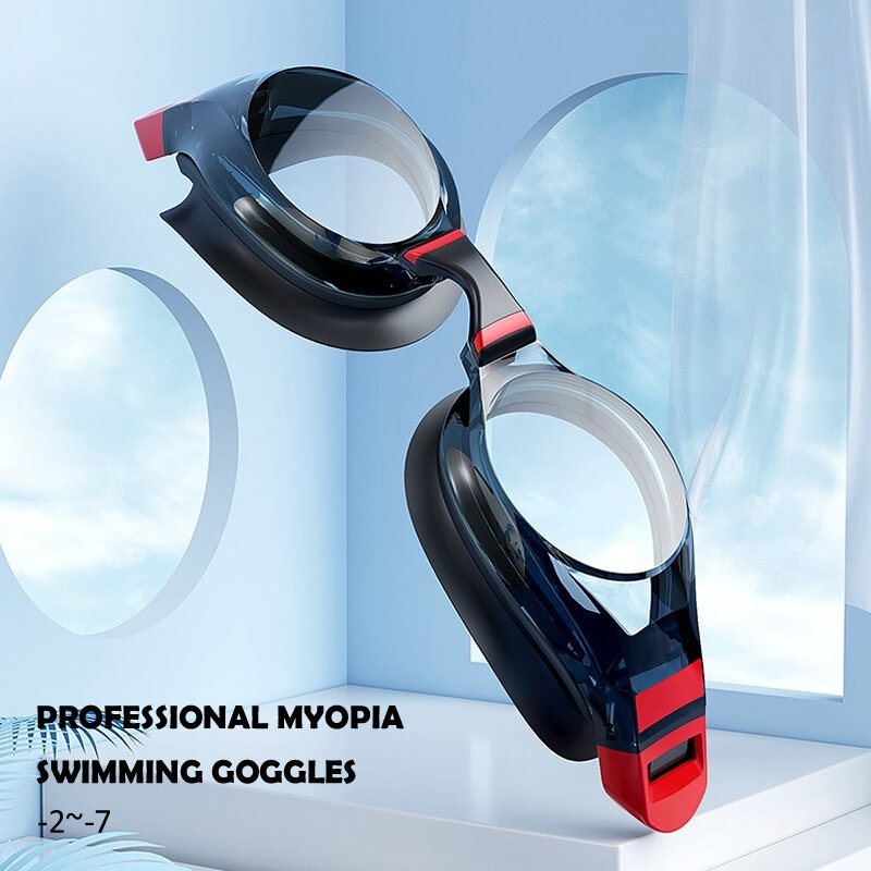 Gafas de natación para miopía para adultos y niños, lentes ópticas HD antivaho, impermeables, dioptrías-2,0 ~-7,0