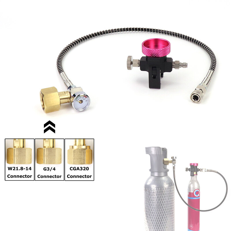 Розовая Co2 цилиндрическая заправочная станция для быстрого подключения газировки, подходит для Sodastream Terra DUO Art, розовый цилиндр