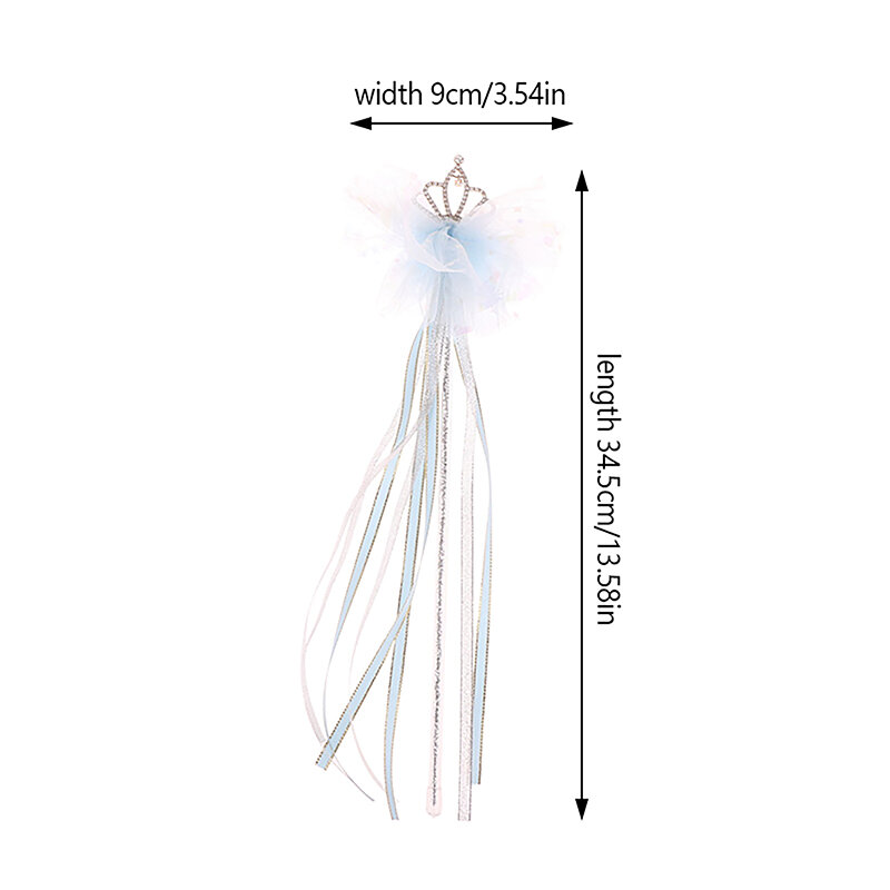 Cute Crown Ribbon Magic Stick Tassel Fairy Wand Princess Cosplay Props Wand For Children Girls Party Supplies