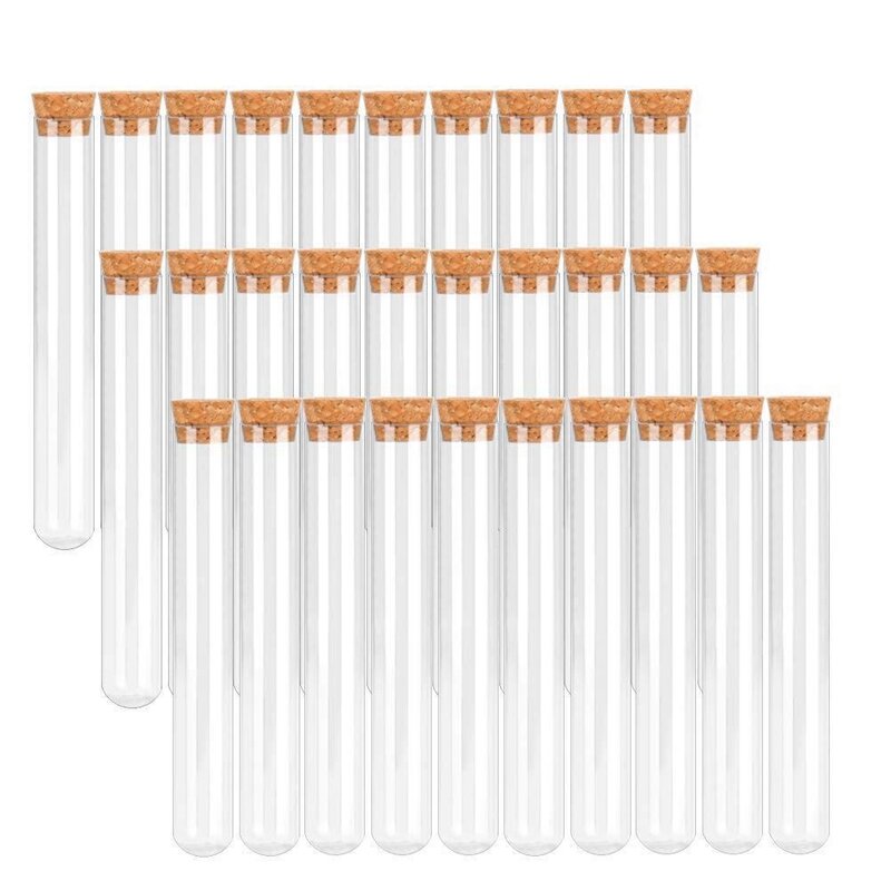 Tubos de ensayo de plástico para manualidades, tubos de ensayo con corcho de 16x150mm(20Ml), con etiqueta de papel Kraft y embudo de cuerda de yute