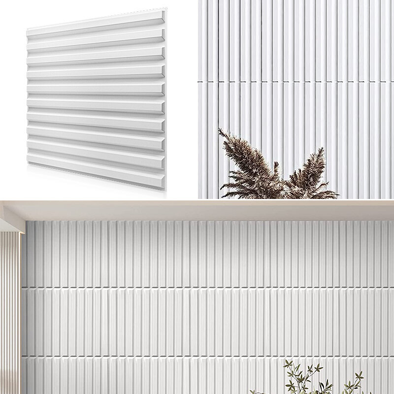 Stiker Dinding 3D 30X30Cm Panel Dinding 3d Dekoratif Garis Minimalis Nordic 90S Ruang Tamu Estetika 3d Wallpaper Mural Tahan Air