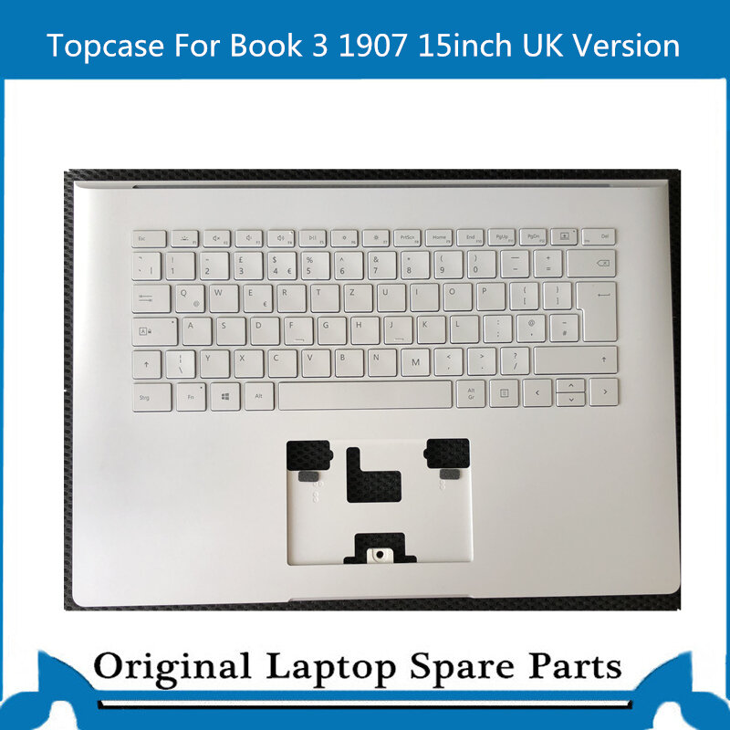 Original สำหรับ Microsoft Surface Book 3 1907 Topcase คีย์บอร์ด15นิ้ว UK Sliver