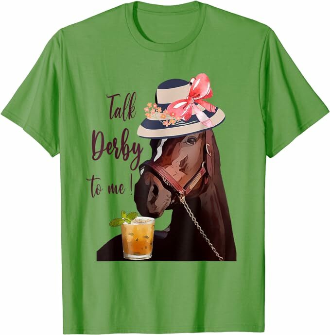 Talk Derby With Me | Мята Juleps | Футболка для езды на лошади Дерби, забавная графическая футболка для езды на лошади, подарок, топы с коротким рукавом