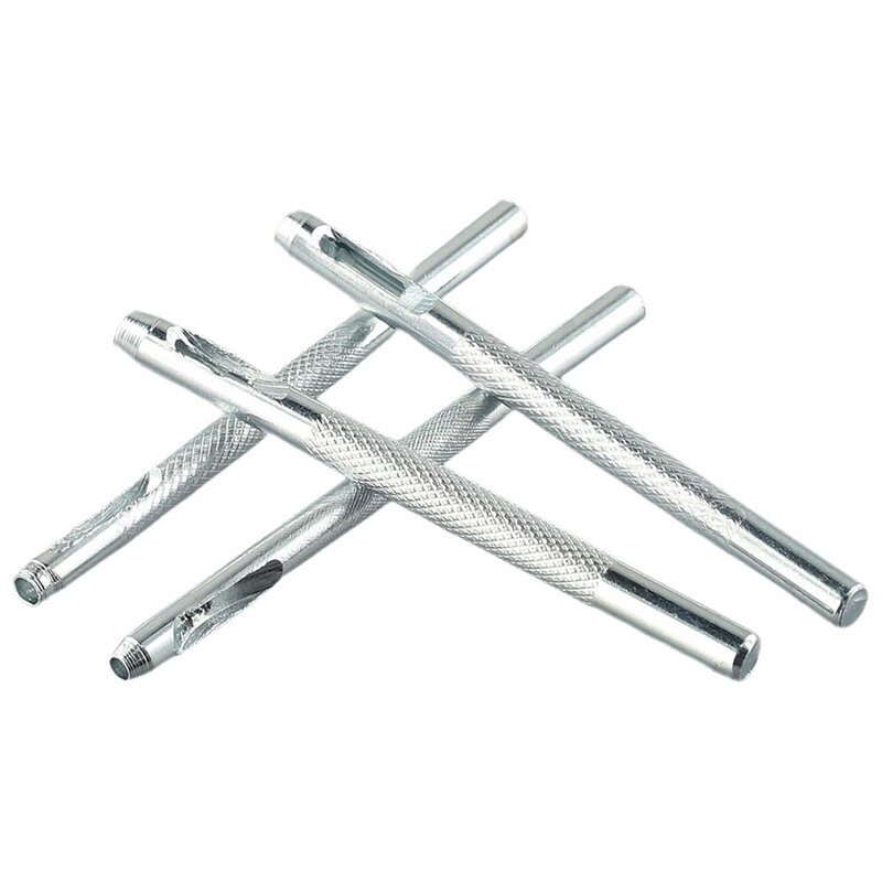 Silver Steel Belt Hole Punchers, boca redonda, couro manual Punch Tools Kit, Handmade DIY Tools, 2.5mm, 3mm, 3.5mm, 4mm, 4Pcs