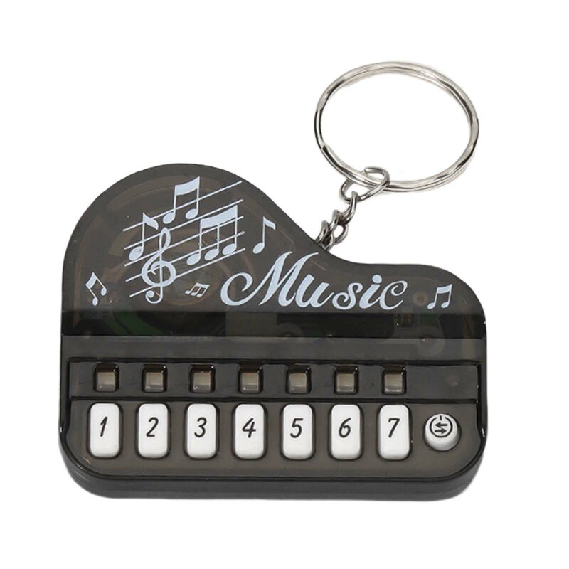 Chaveiro eletrônico do piano do dedo, brinquedo portátil do instrumento musical para a chave, decoração pendurada da trouxa, moda